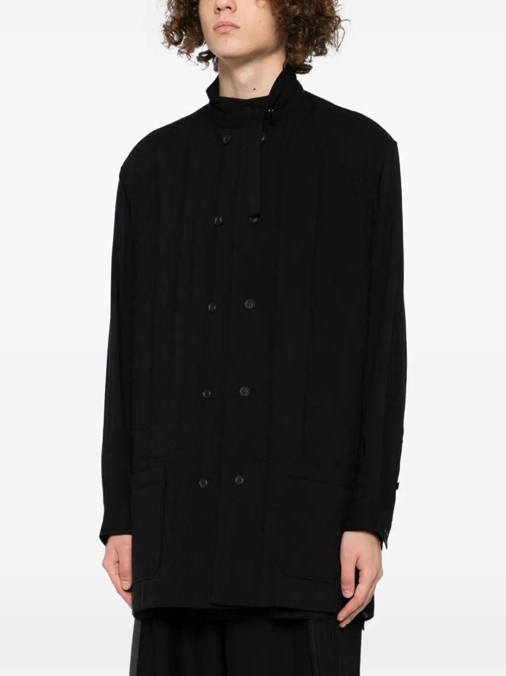 Yohji Yamamoto Gewatteerd shirtjack Zwart