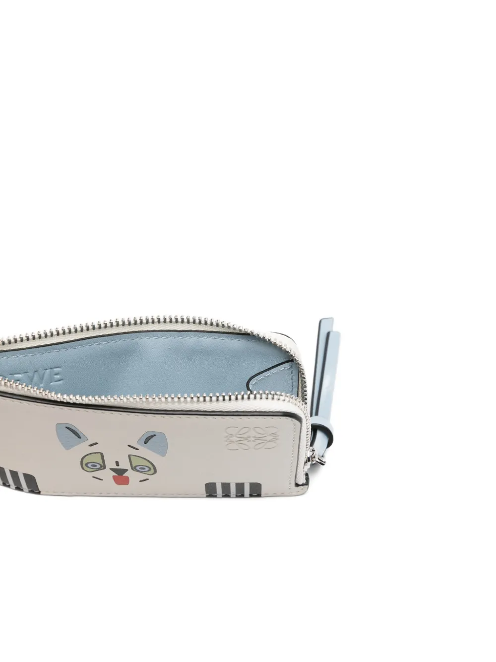 LOEWE Pasjeshouder met kattenprint Beige