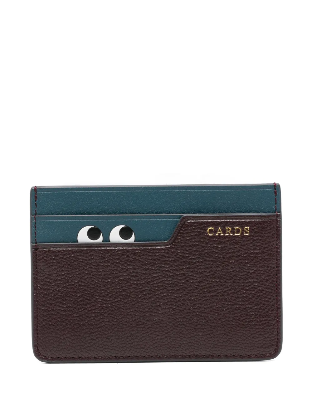 Anya Hindmarch Peeping-eyes Leather Cardholder In Brown