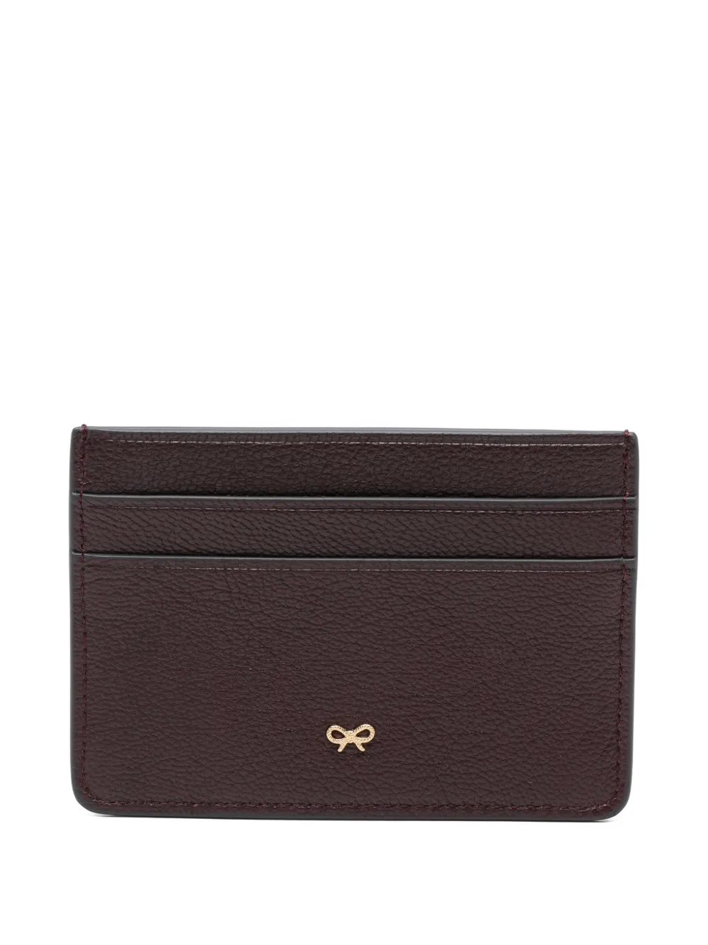 Anya Hindmarch Peeping-eyes Leather Cardholder In Brown