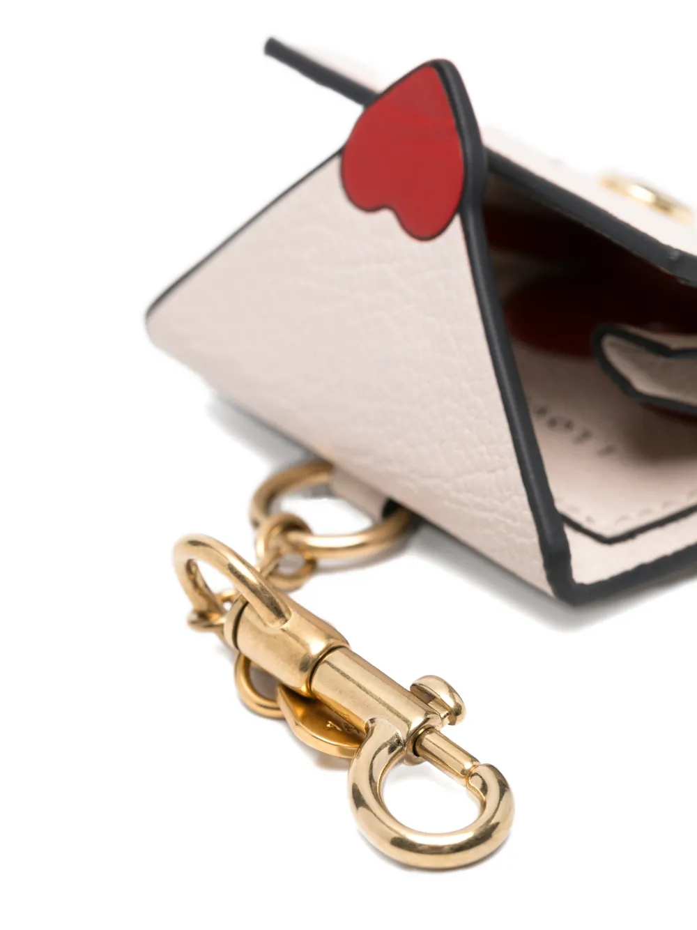 Anya Hindmarch I Love You leren sleutelhanger Beige