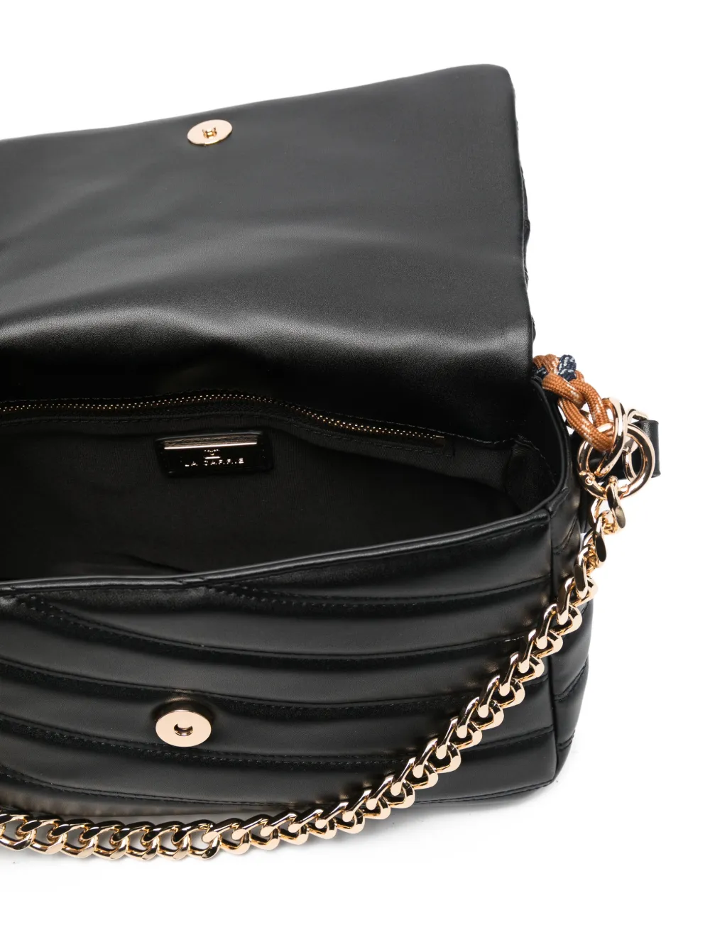 La Carrie Stehy Quilted Chain Shoulder Bag In Black