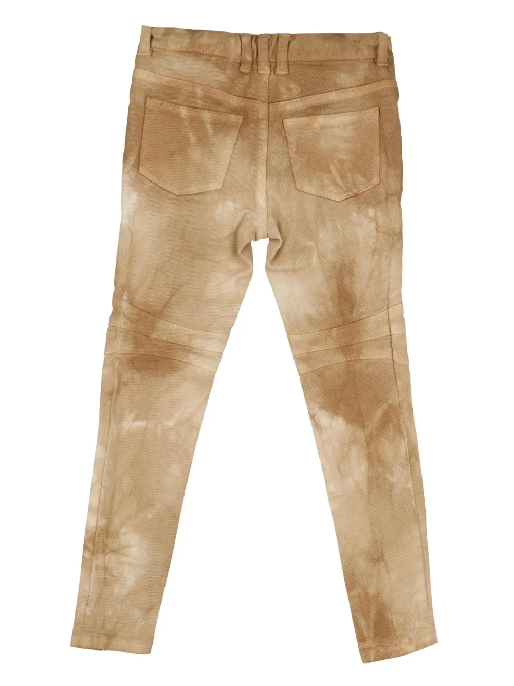 Balmain Panelled Jeans In Brown
