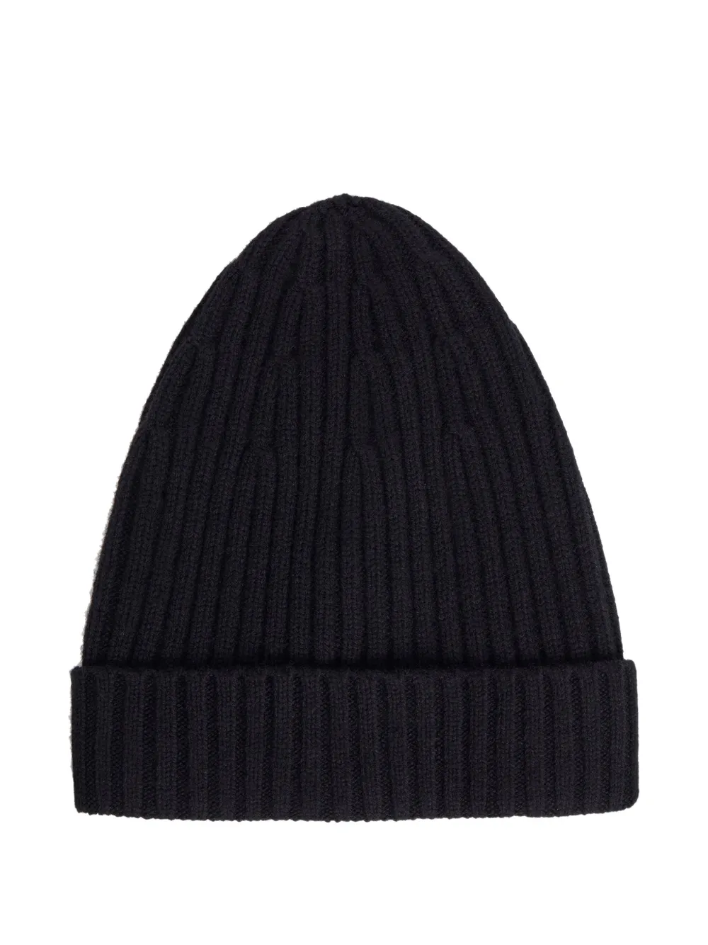 12 Storeez Ribbed Wool Beanie Hat In Black