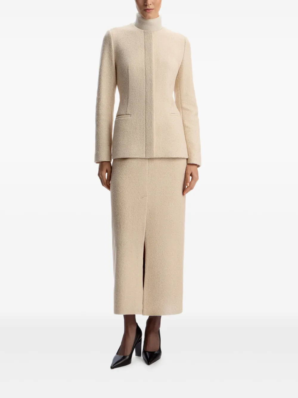 12 STOREEZ falda larga con abertura en la parte delantera | Faldas de cintura alta | Image 2