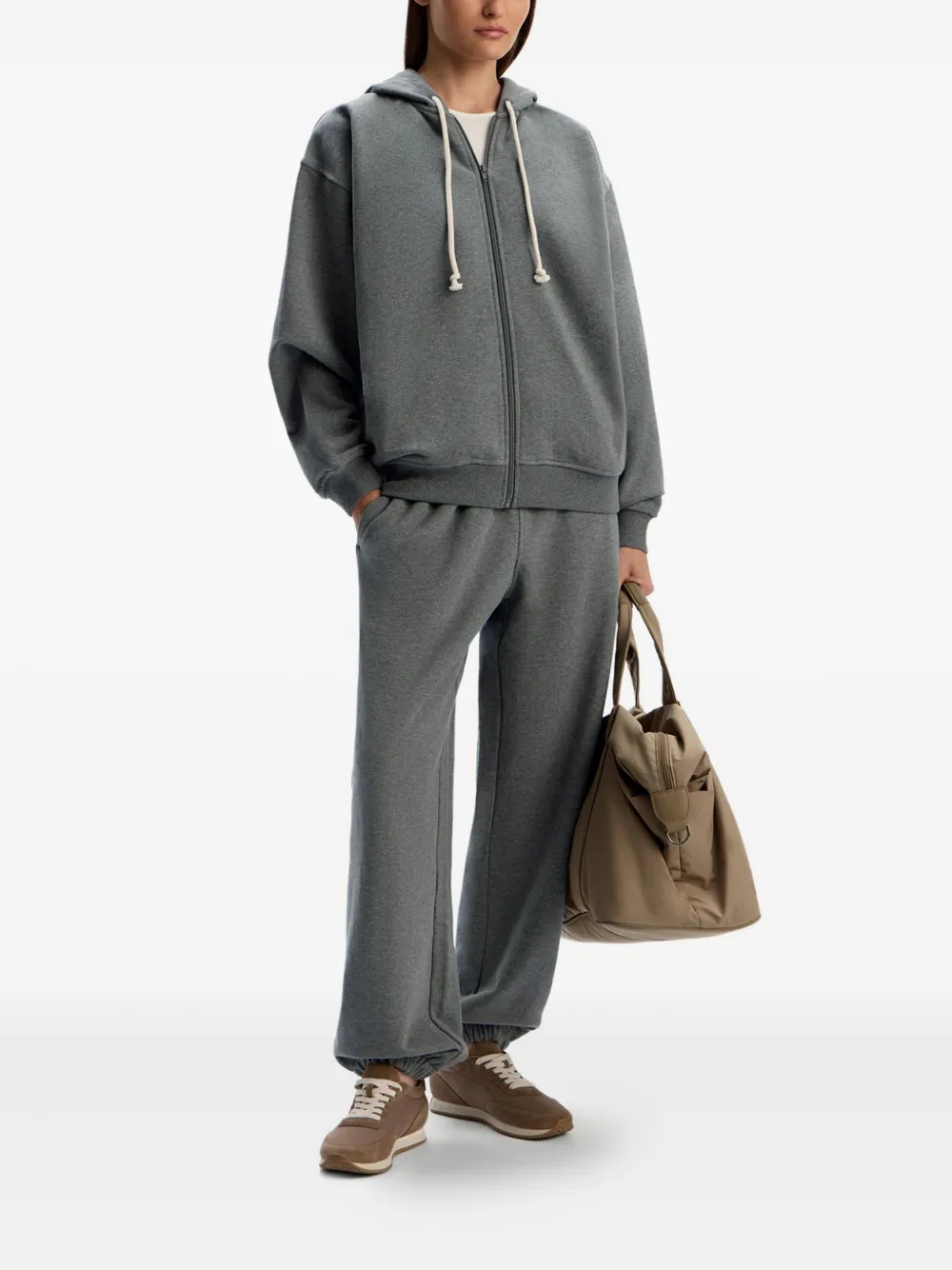 12 STOREEZ Badstof hoodie met rits - Grijs