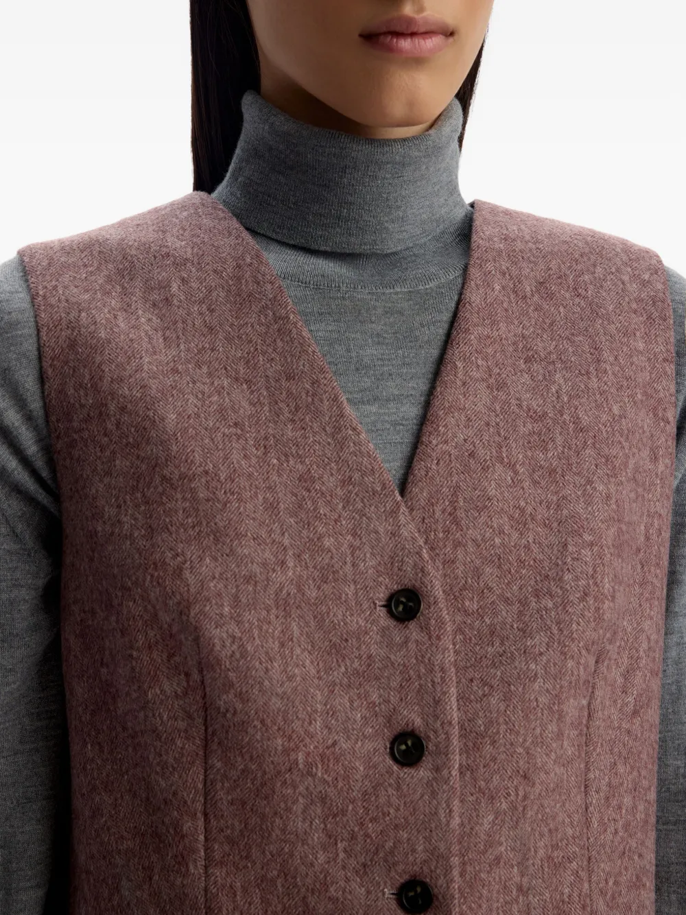 12 STOREEZ Gilet met V-hals Rood