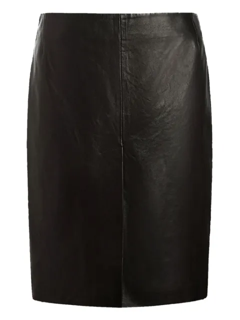 12 STOREEZ front-slit leather skirt