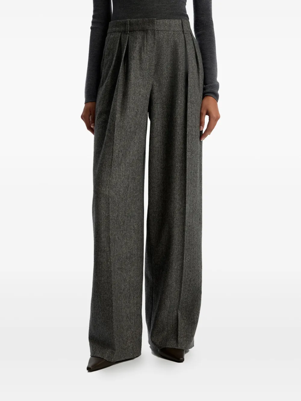 12 Storeez Pleated Trousers In Gray