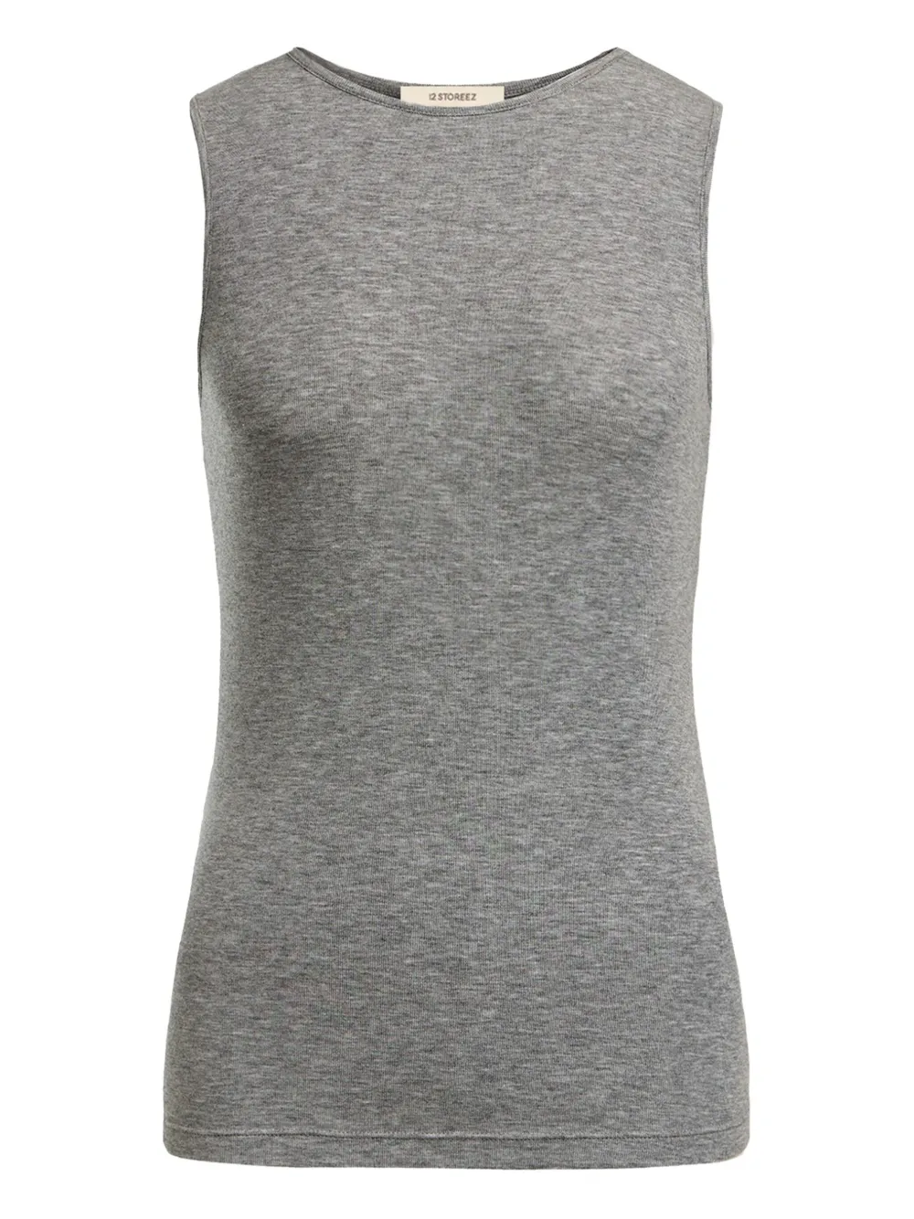 12 STOREEZ top con cuello redondo | gris | Image 1