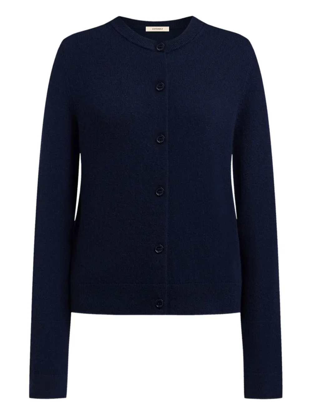 12 Storeez Crew-neck Cardigan In Blue