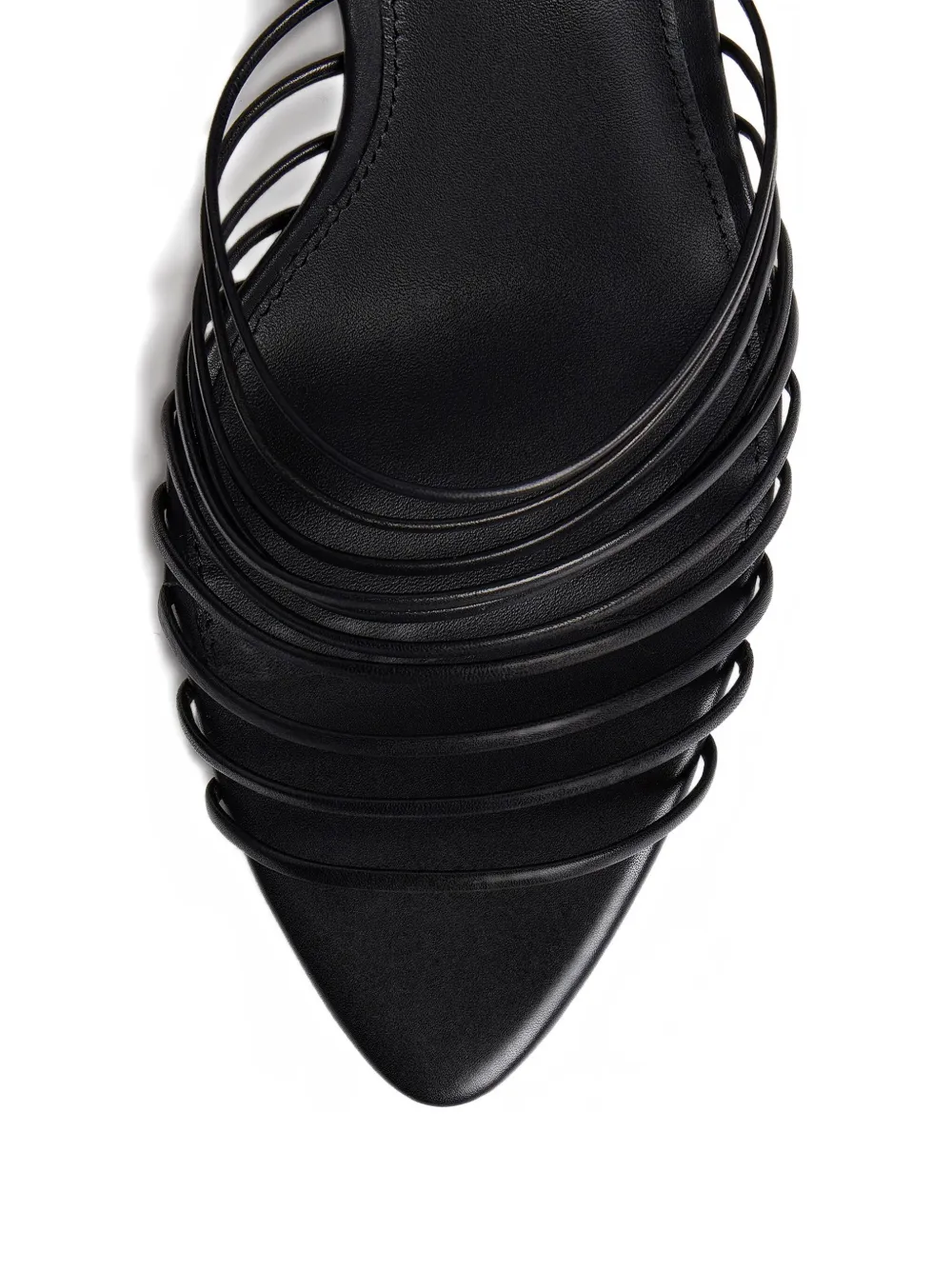 12 Storeez 80mm Strappy Leather Sandals In Black