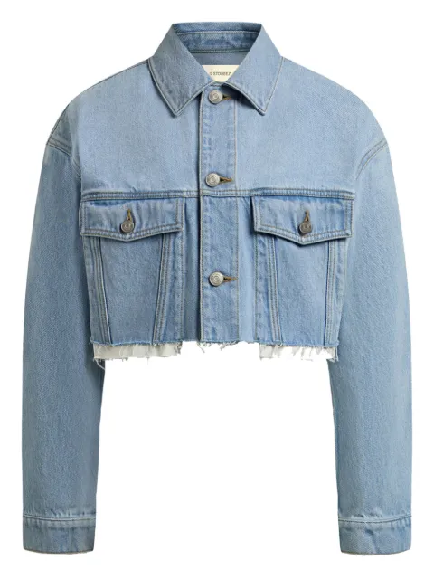 12 STOREEZ frayed-hem denim jacket