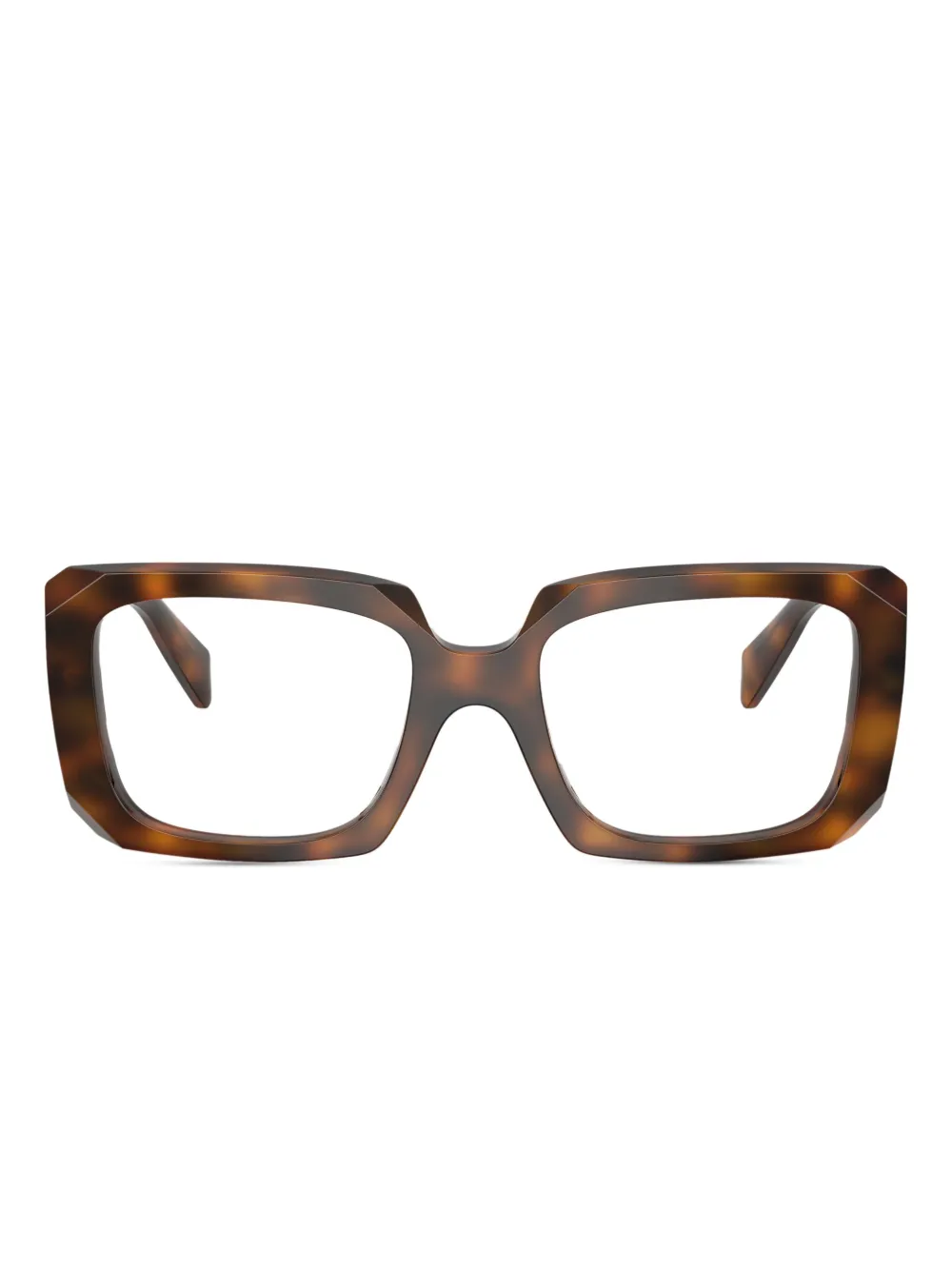 Prada Eyewear geometric glasses - Marrone