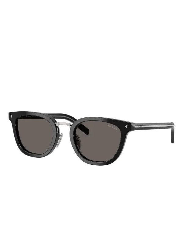 Prada Eyewear ラウンドフレーム サングラス | ブラック | FARFETCH JP