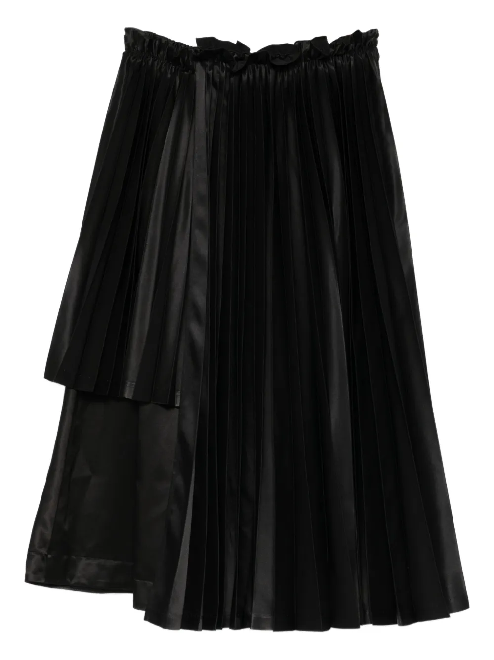 Noir Kei Ninomiya Pleated Asymmetric Midi Skirt In Black