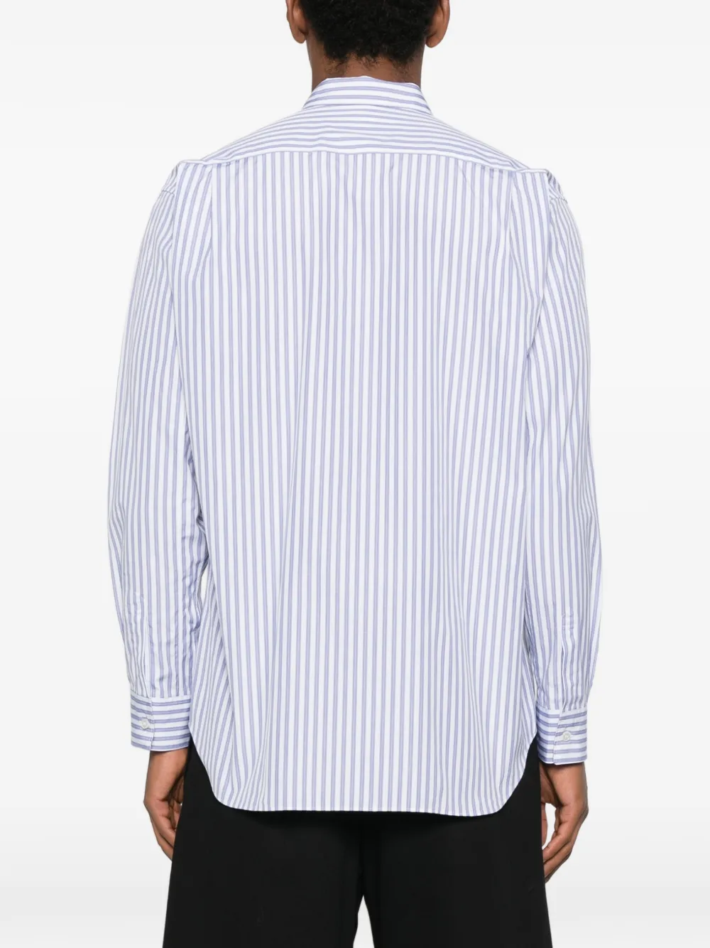 Comme Des Garçons Shirt Gestreepte overhemd met zak Blauw