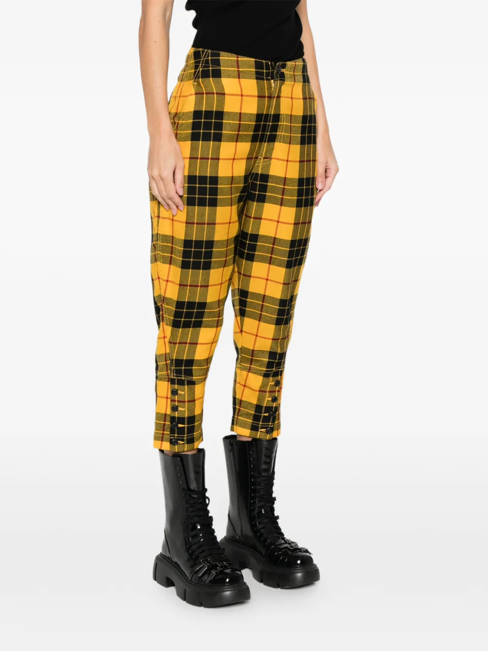 COMME DES GARÇONS Pre-owned 2010 Tartan Wool Trousers In Yellow