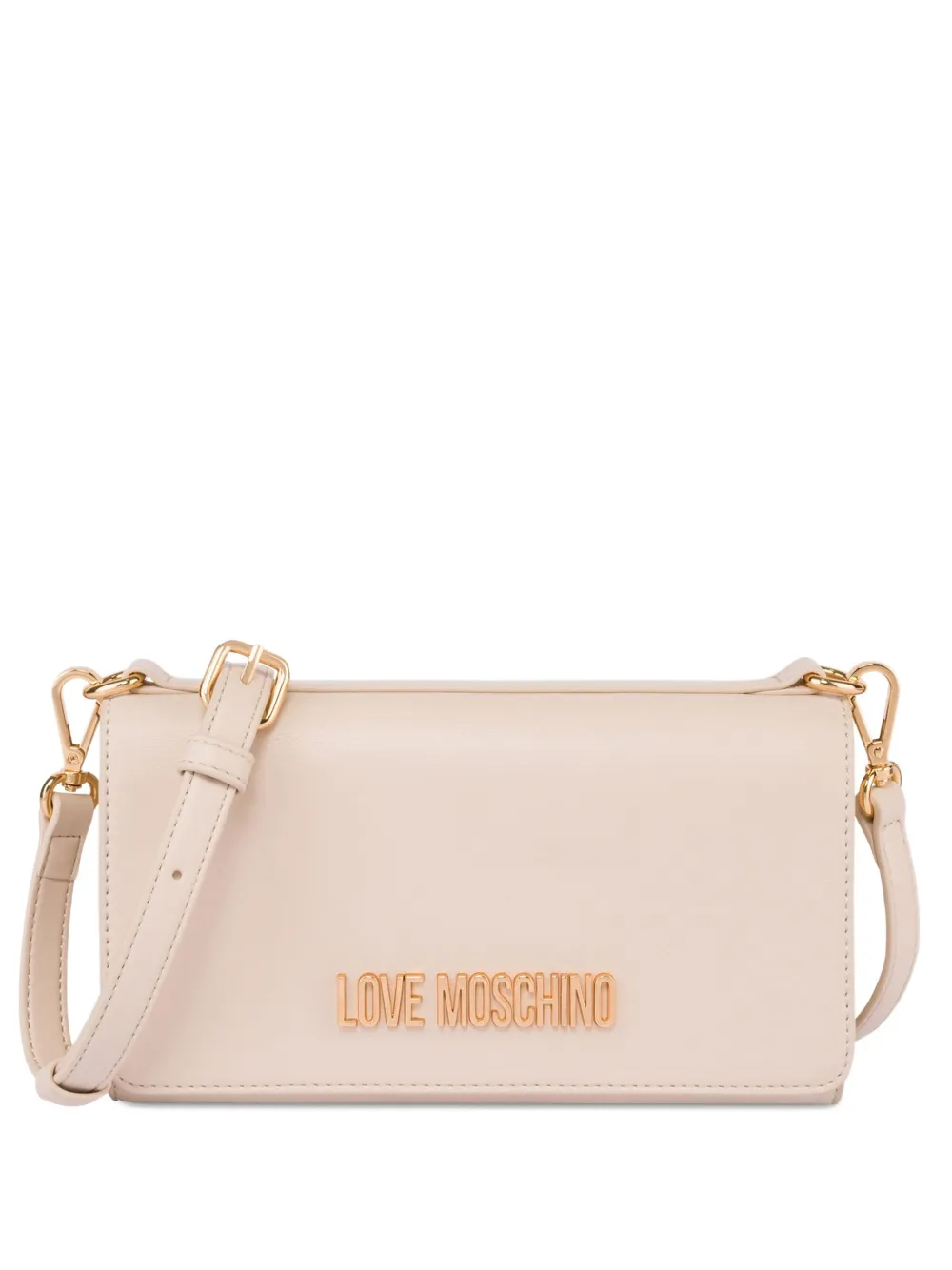 Love Moschino Borsa a spalla con applicazione logo - Toni neutri
