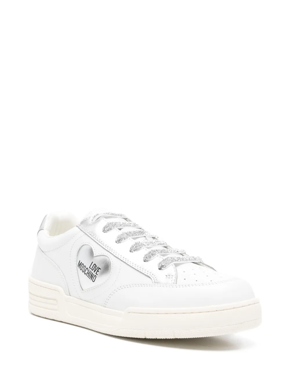 Love Moschino Sneakers met hartapplicatie Wit