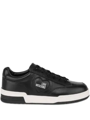 Love Moschino Tênis Com Cadarço e Logo | Preto | FARFETCH BR