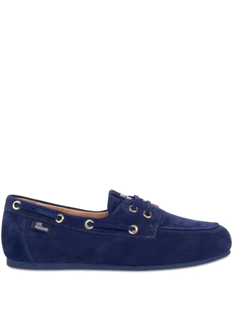 Love Moschino lace-up suede loafers