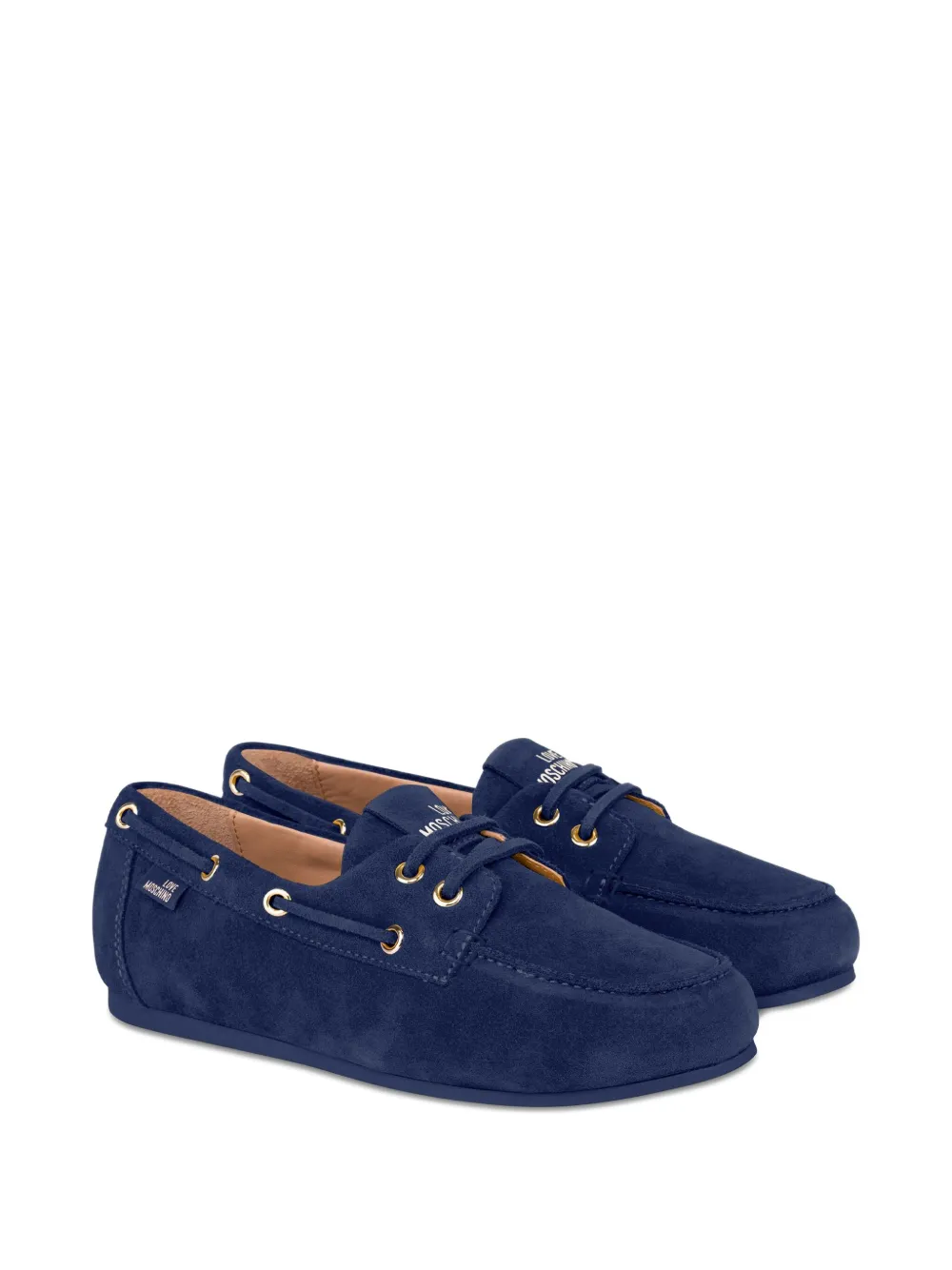 Love Moschino Suède loafers met veters - Blauw