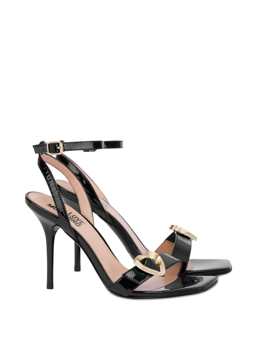 Love Moschino Sandalen met hartgesp Zwart