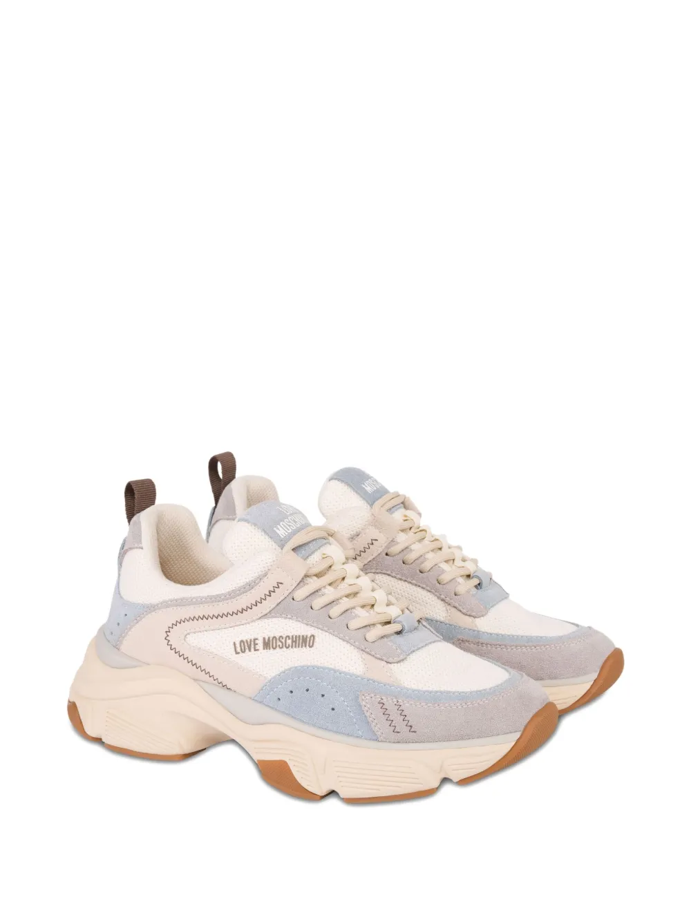 Love Moschino Sneakers met hartdetail - Beige