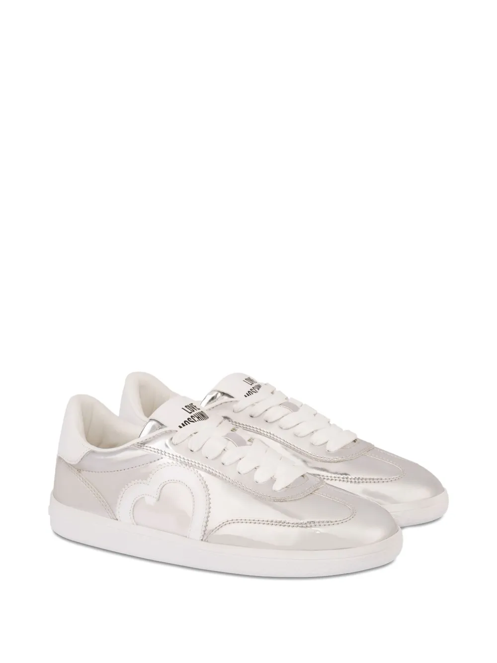 Love Moschino Sneakers met hart-applicatie - Zilver