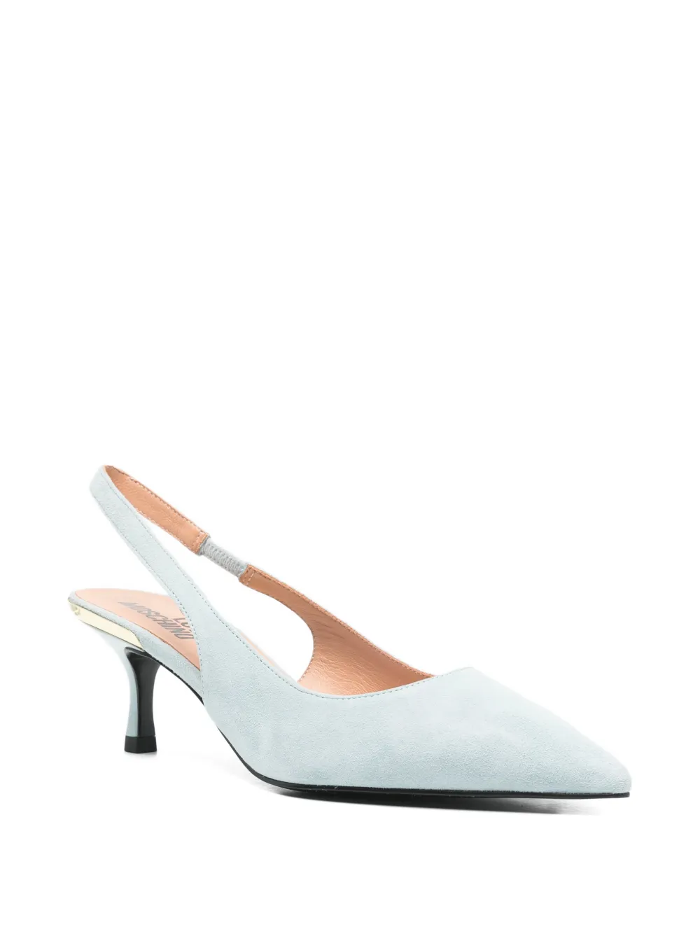 Love Moschino slingback leather pumps Blauw