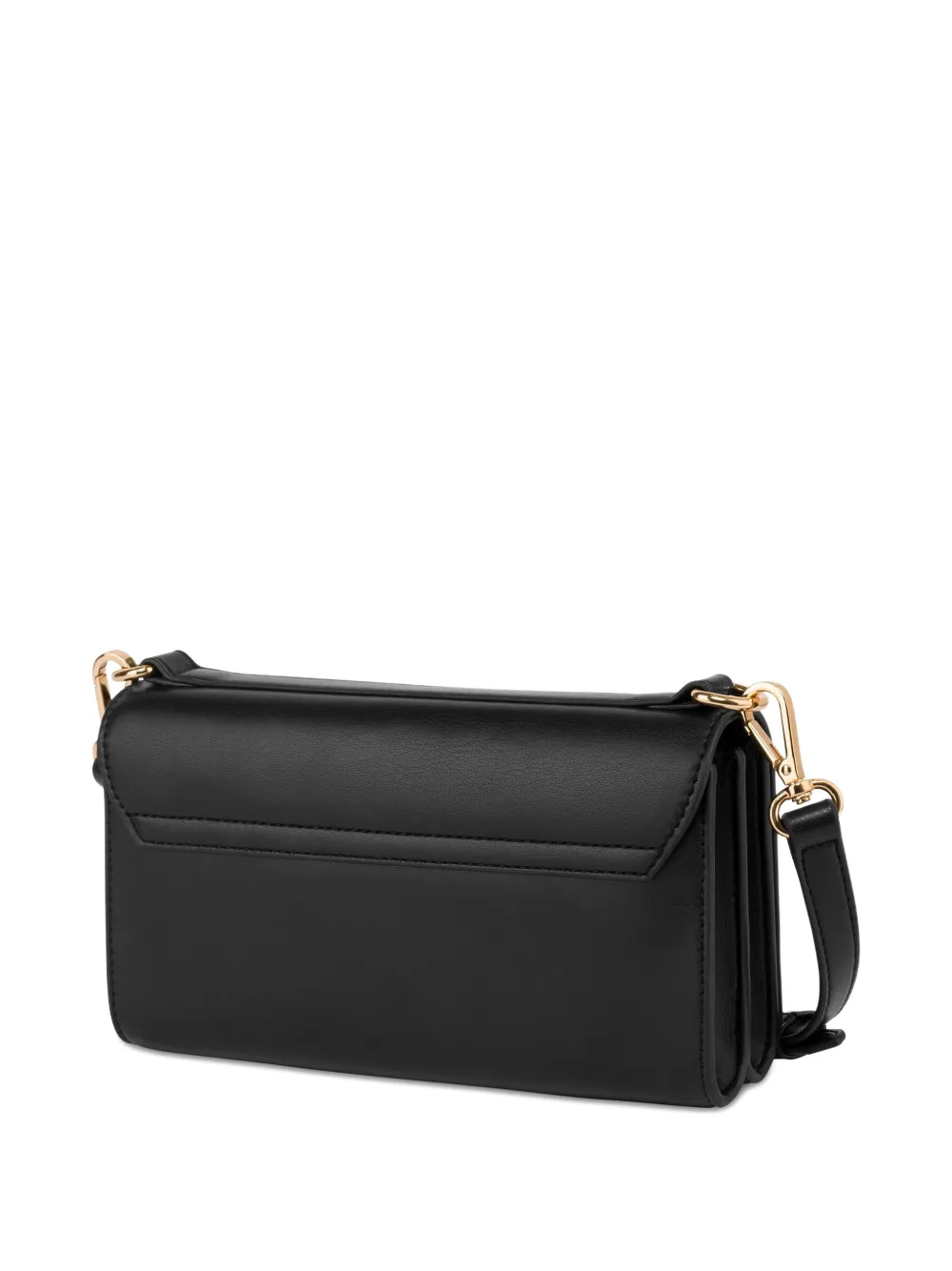 Love Moschino Schoudertas met logoplakkaat - Zwart