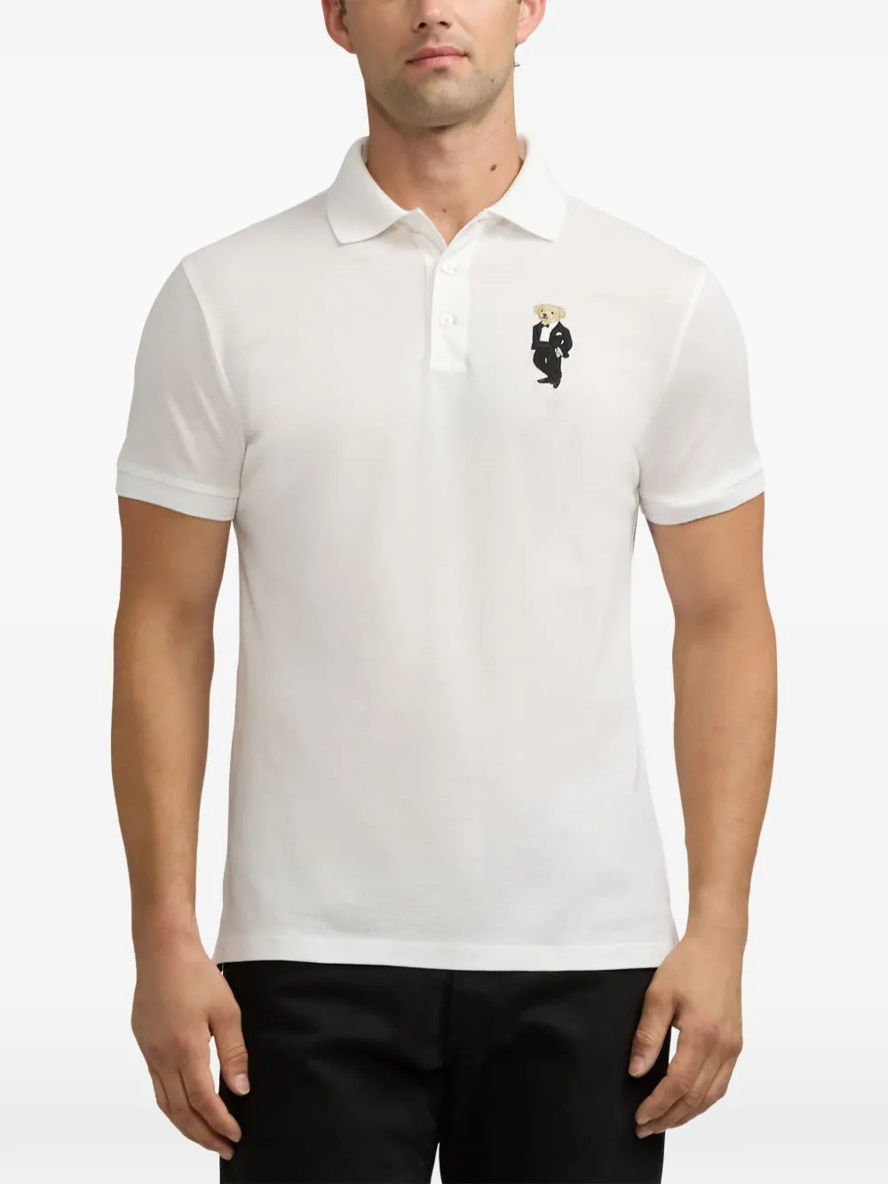 Ralph Lauren Purple Label Polo Bear poloshirt met korte mouwen Wit