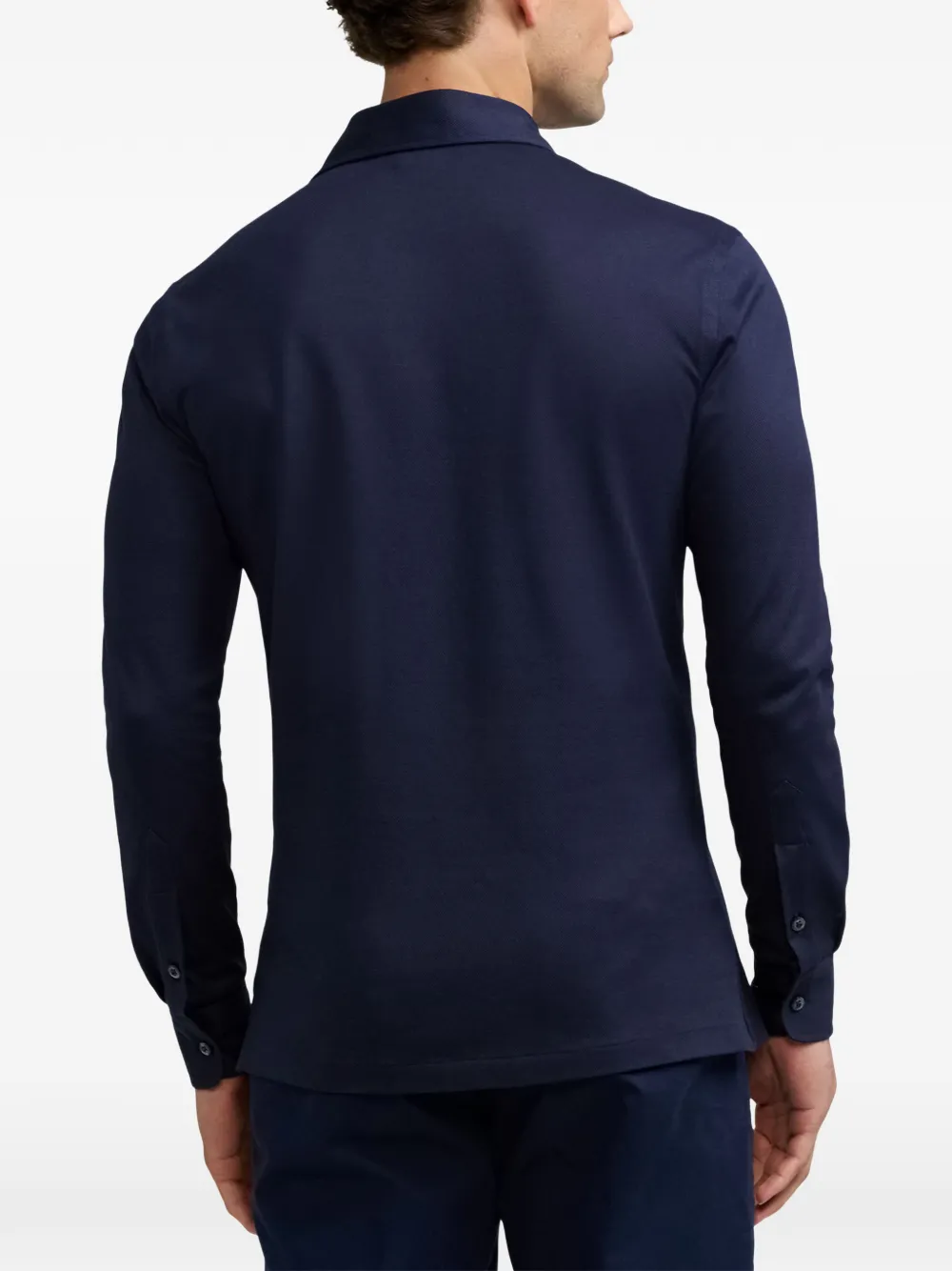 Ralph Lauren Purple Label long-sleeve pocket polo shirt Blauw