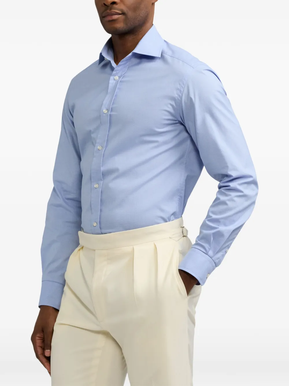 Ralph Lauren Purple Label Katoenen overhemd met gespreide kraag Blauw
