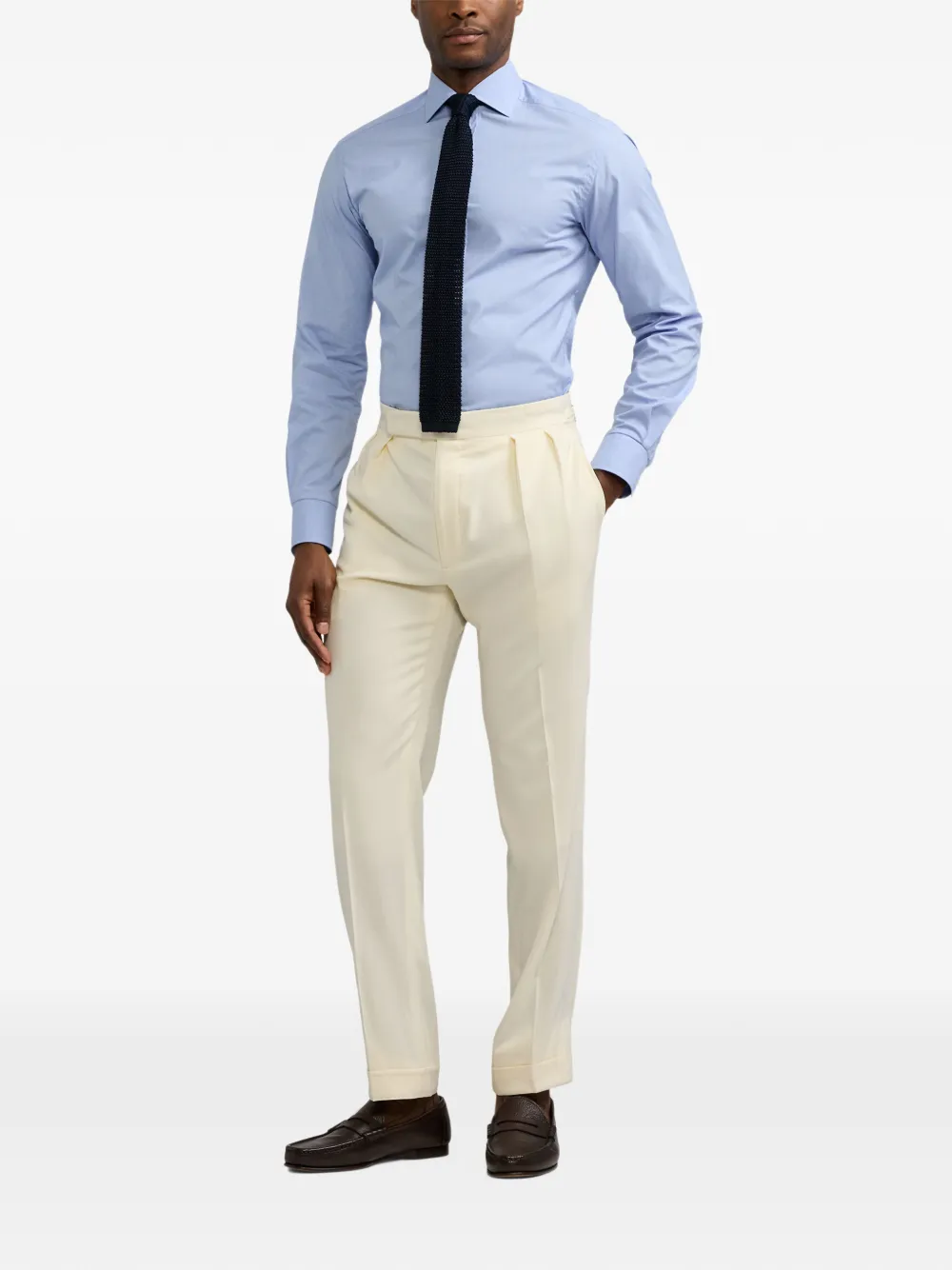 Ralph Lauren Purple Label Katoenen overhemd met gespreide kraag Blauw