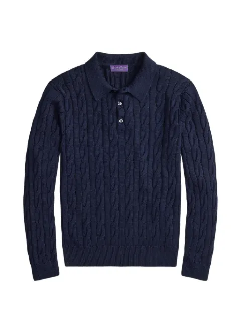 Ralph Lauren Purple Label cable-knit polo sweater