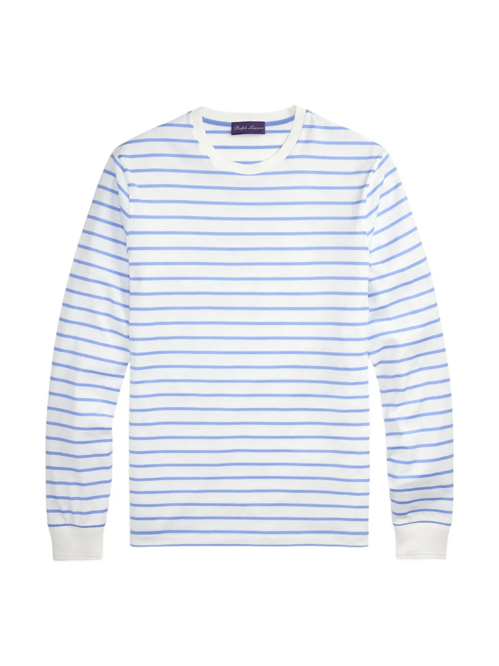 Ralph Lauren Purple Label Gestreept T-shirt met lange mouwen Wit