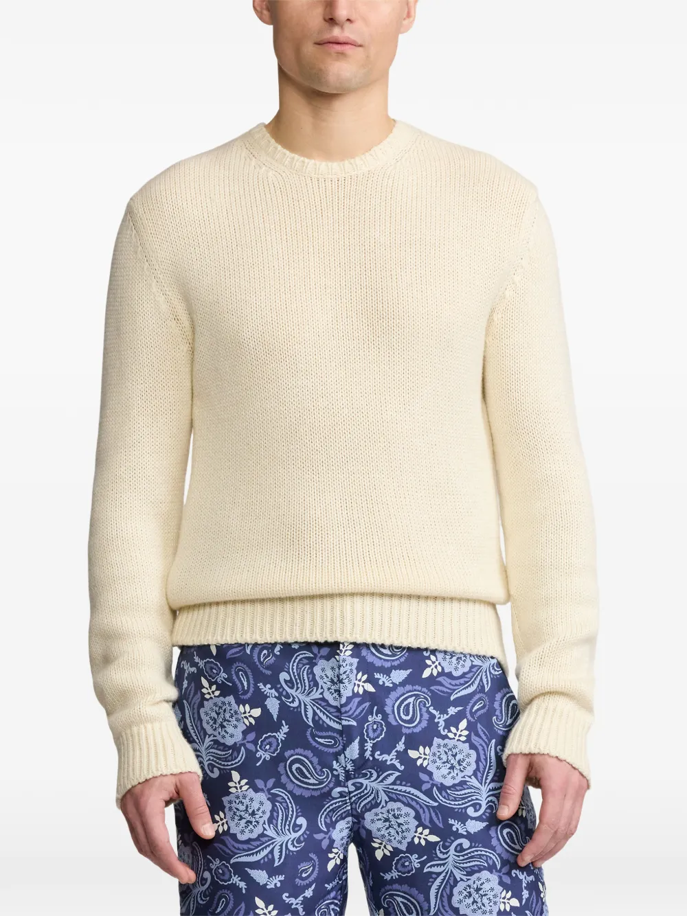 Ralph Lauren Purple Label Trui met ronde hals Beige