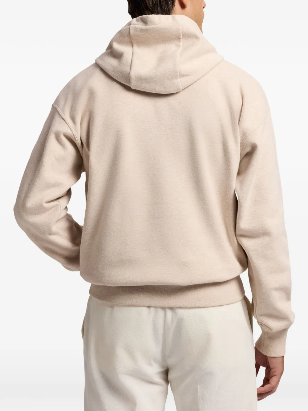 Ralph Lauren Purple Label mélange-effect drawstring hoodie Beige