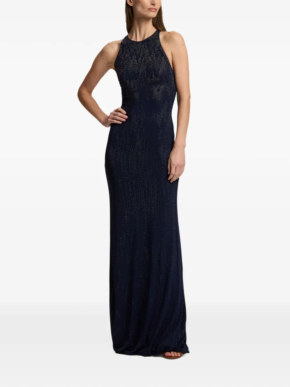 Ralph Lauren Collection crystal-embellished maxi dress Blauw
