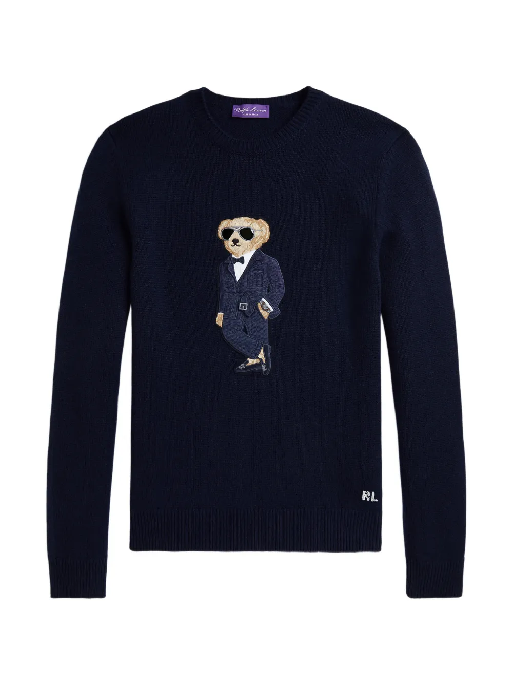 Ralph Lauren Purple Label Polo Bear kasjmieren trui Blauw