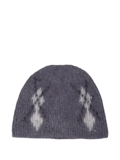 COOR argyle-pattern beanie hat