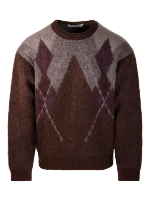 COOR argyle-pattern crew-neck sweater