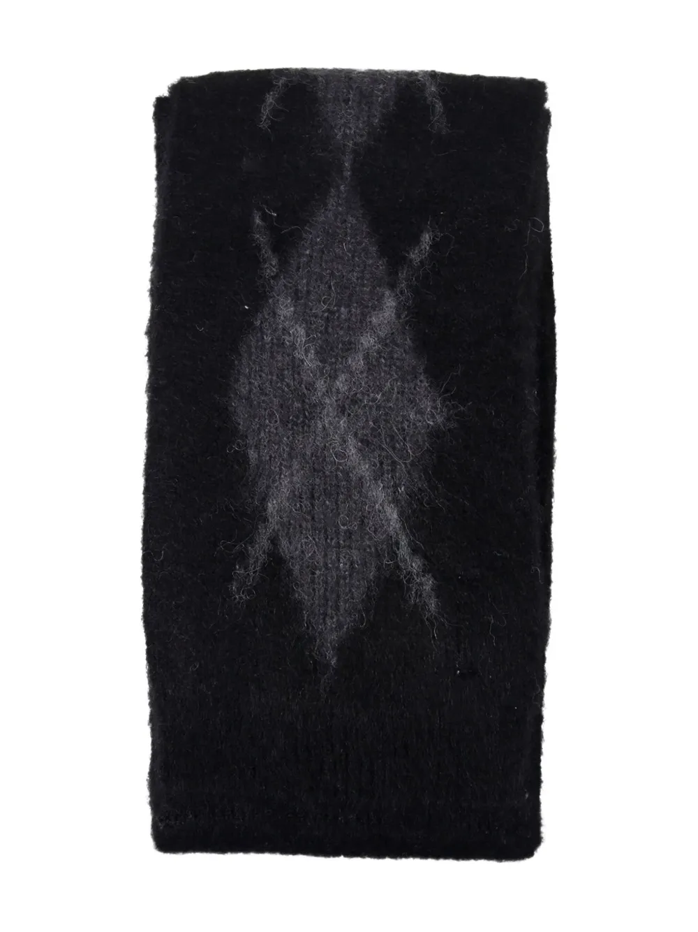 COOR argyle-pattern scarf | Black | Image 1