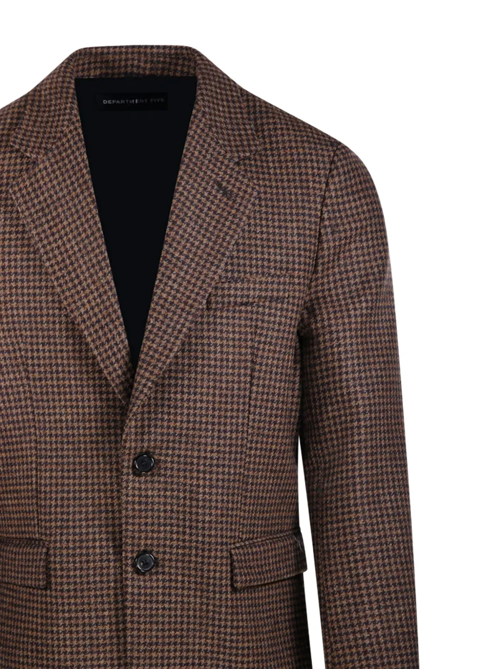 Department 5 Blazer met pied-de-poule print en enkele rij knopen Bruin