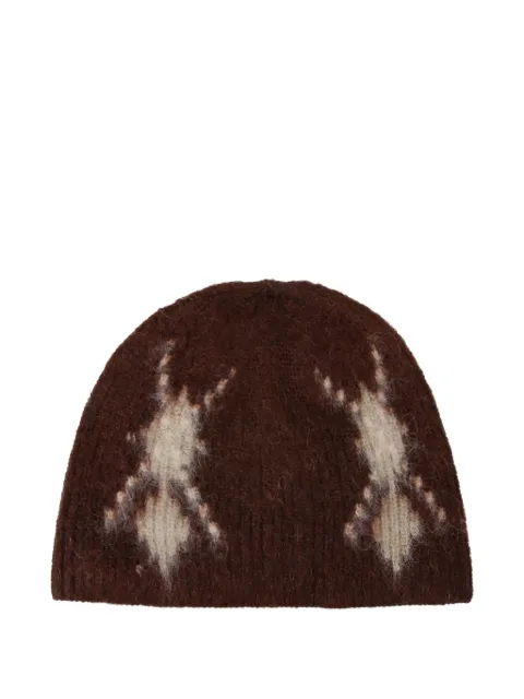 COOR argyle-pattern beanie hat