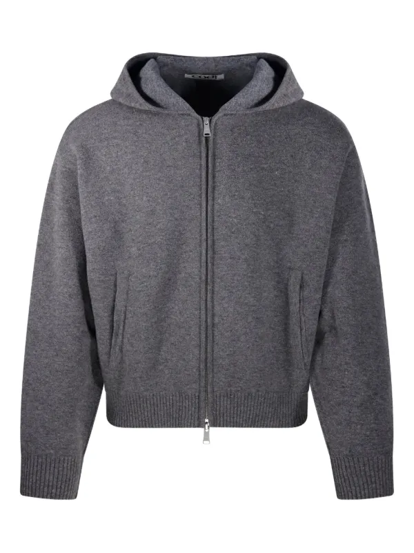 COOR ジップパーカー ダブルジップ ニット COOR ジップアップ ニットパーカー | グレー | FARFETCH JP