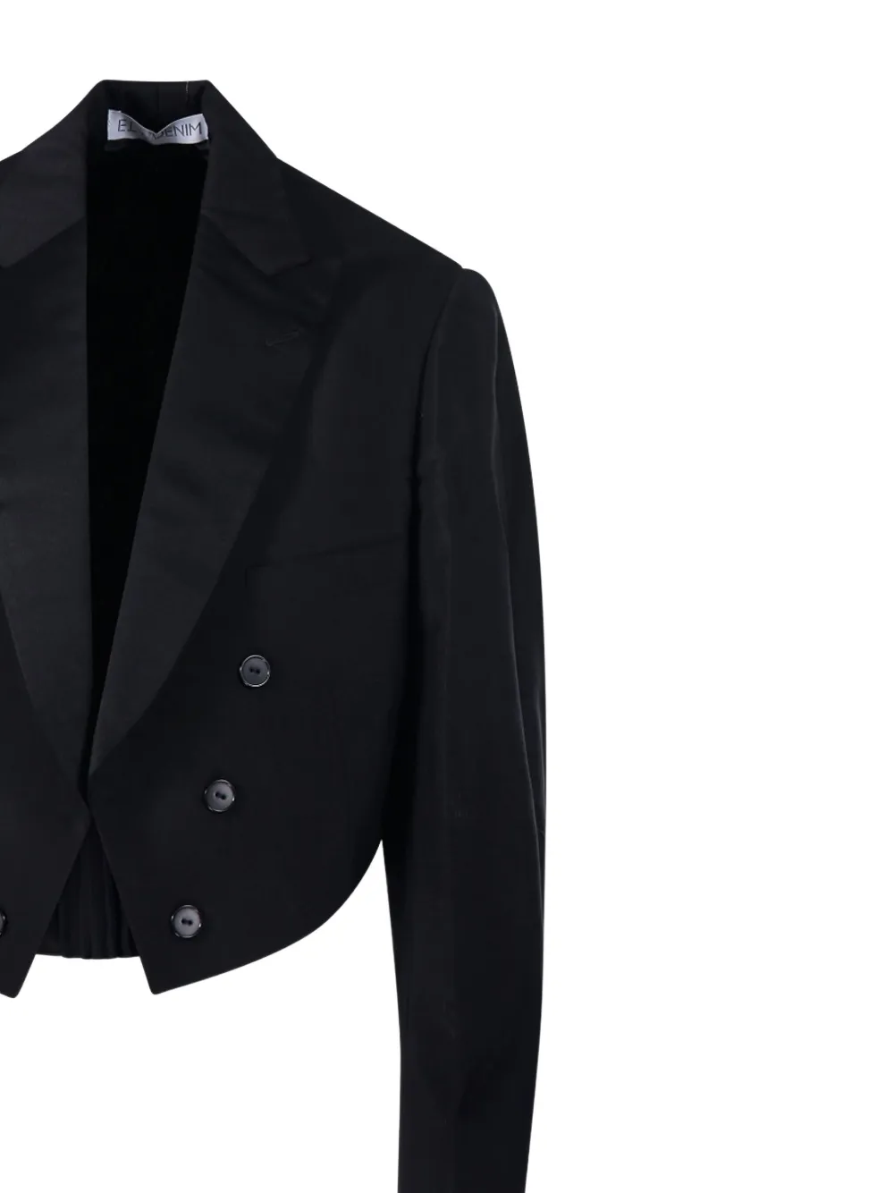 E.l.v Denim The Tux Cropped Jacket In Black