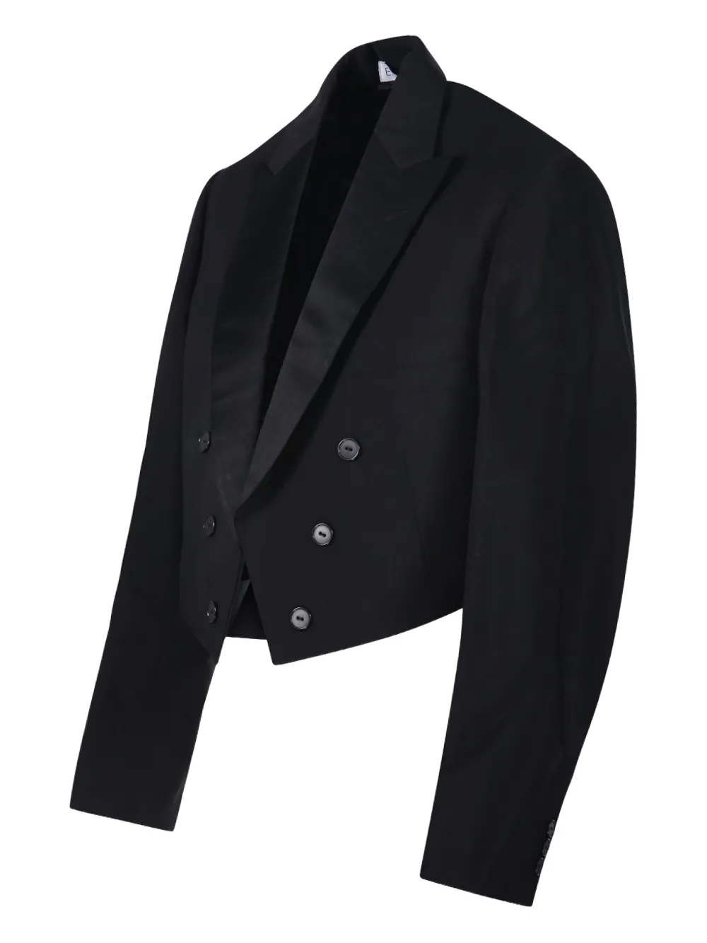 E.l.v Denim The Tux Cropped Jacket In Black
